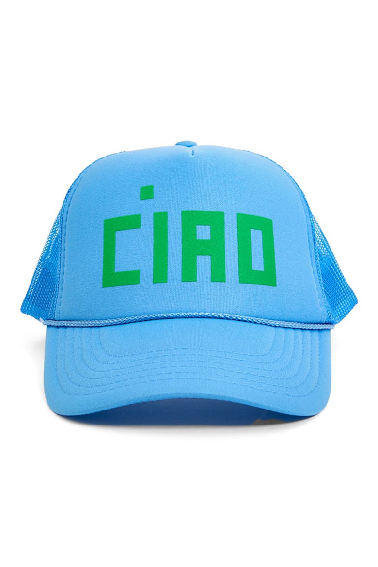 Trucker Hat, Main, color, CORNFLOWER W/ GREEN CIAO