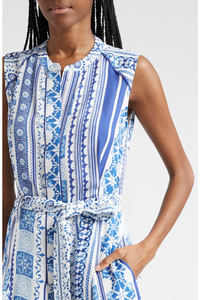 Florence Mixed Print Sleeveless Dress, Alternate, color, BLUE