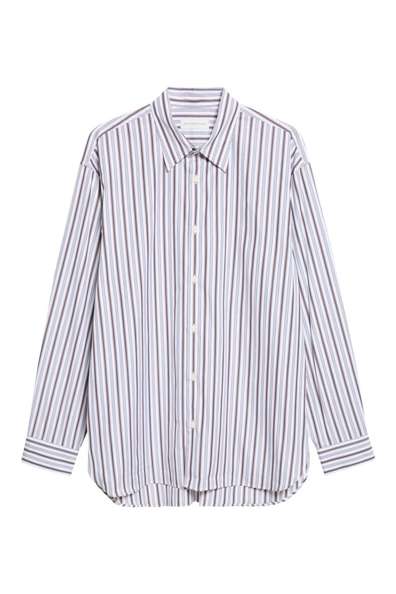 Croom Stripe Button-Up Shirt, Main, color, WHITE