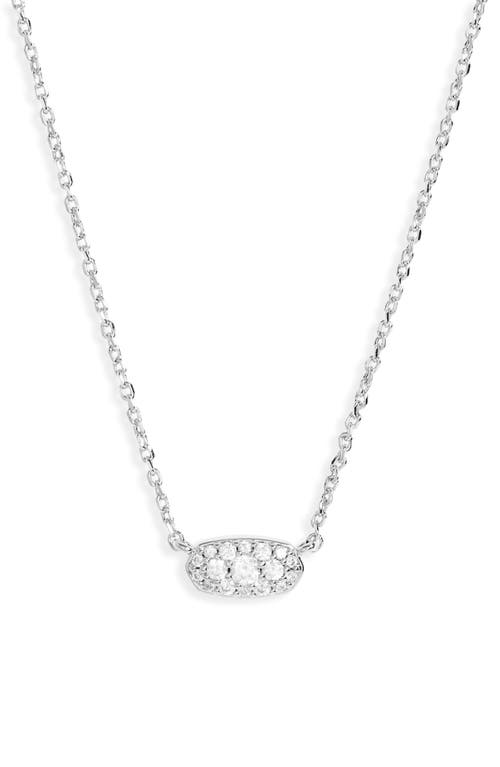 Kendra Scott Grayson Crystal Pendant Necklace in Rhodium 