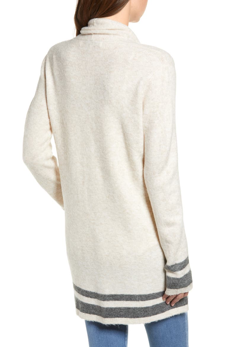 Hank Stripe Shawl Collar Cardigan, Alternate, color, BUFF