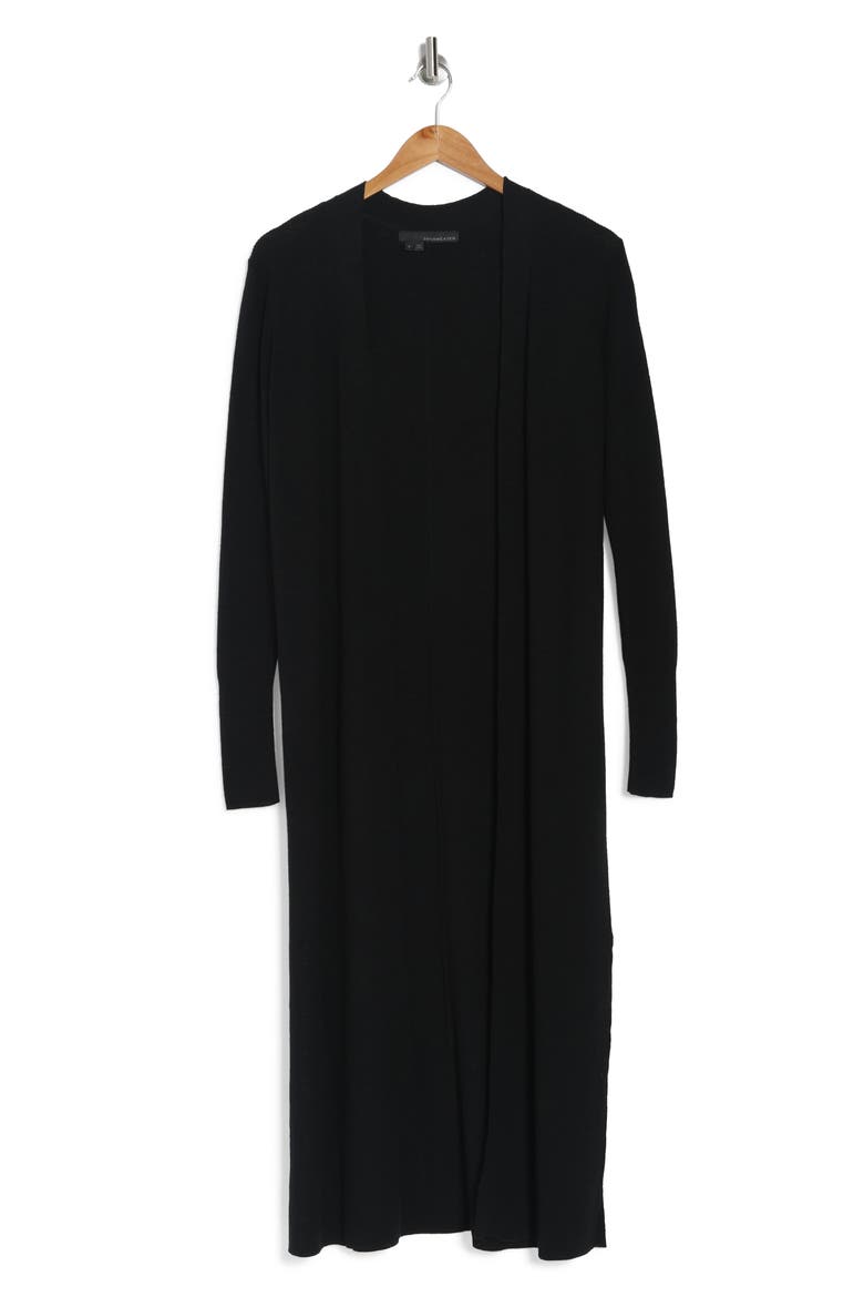 Longline Open Front Cardigan, Alternate, color, BLACK
