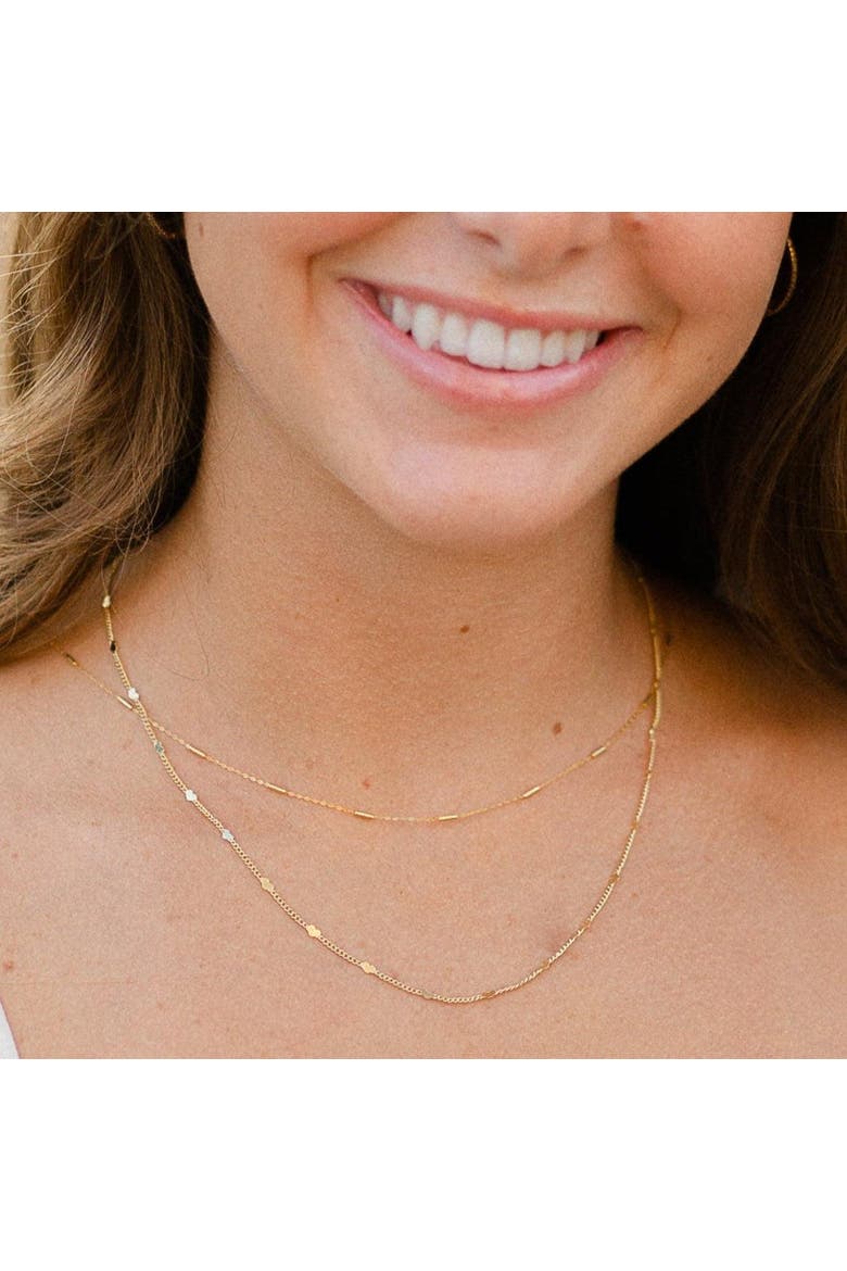 The Mini Bar Layering Chain, Alternate, color, Gold