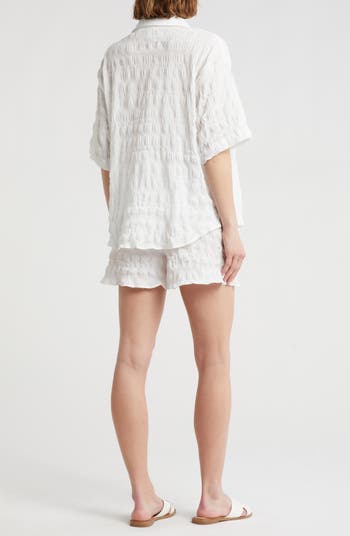 Crinkle Cover-Up Top & Shorts Set