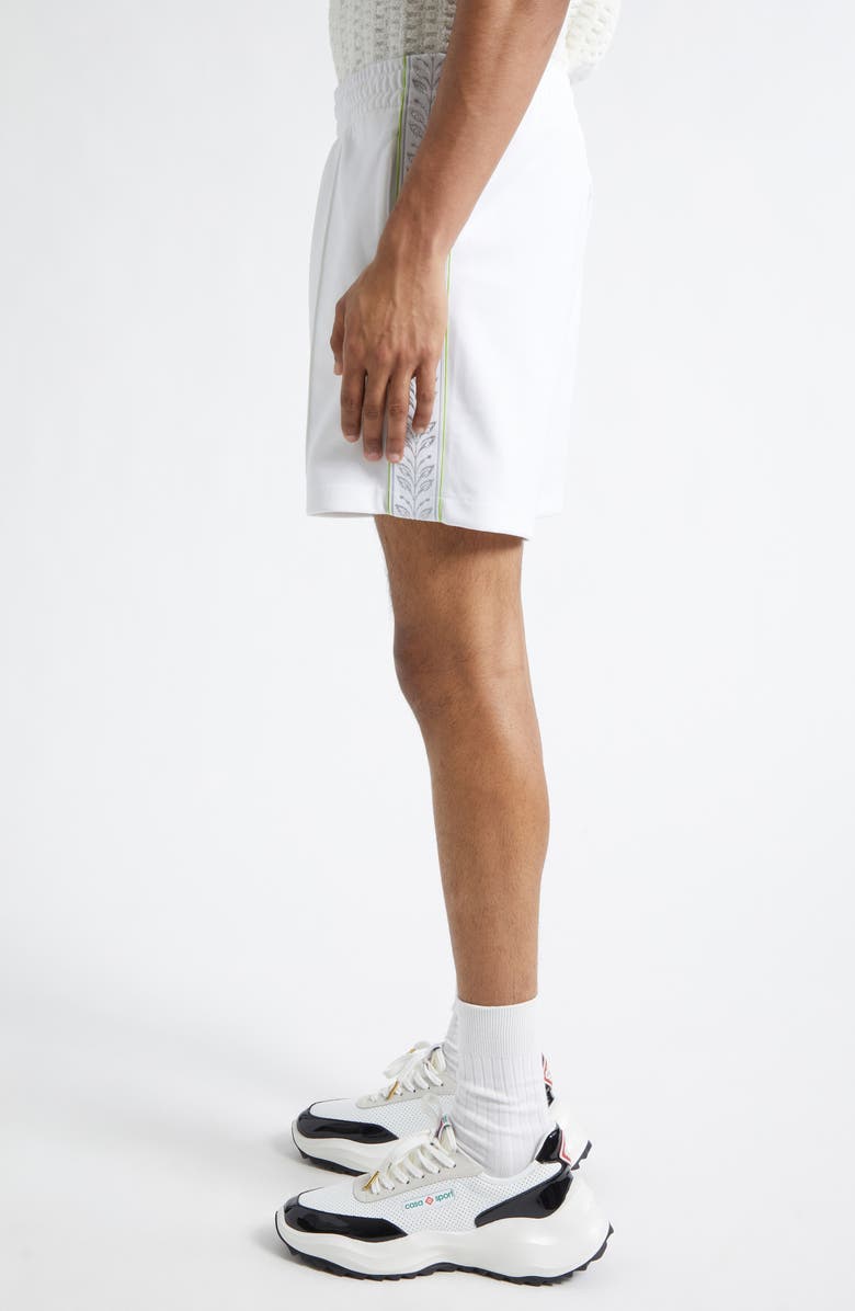 Casablanca Laurel Track Shorts, Alternate, color, White