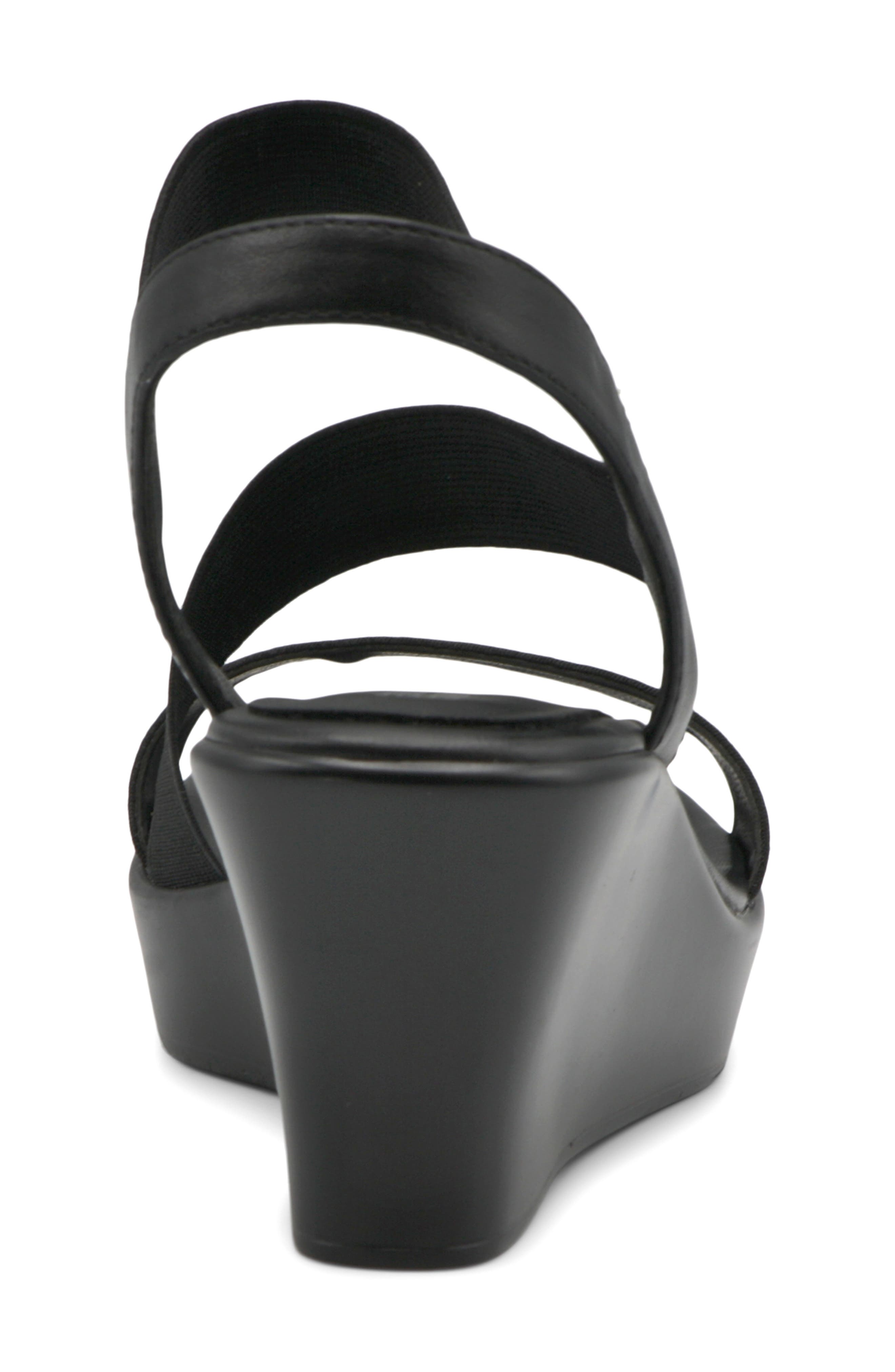 Charles David Classical Ankle Strap Platform Wedge Sandal, Alternate, color, Black