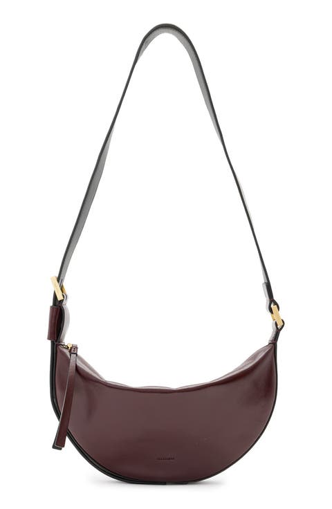 Half Moon Leather Crossbody Bag
