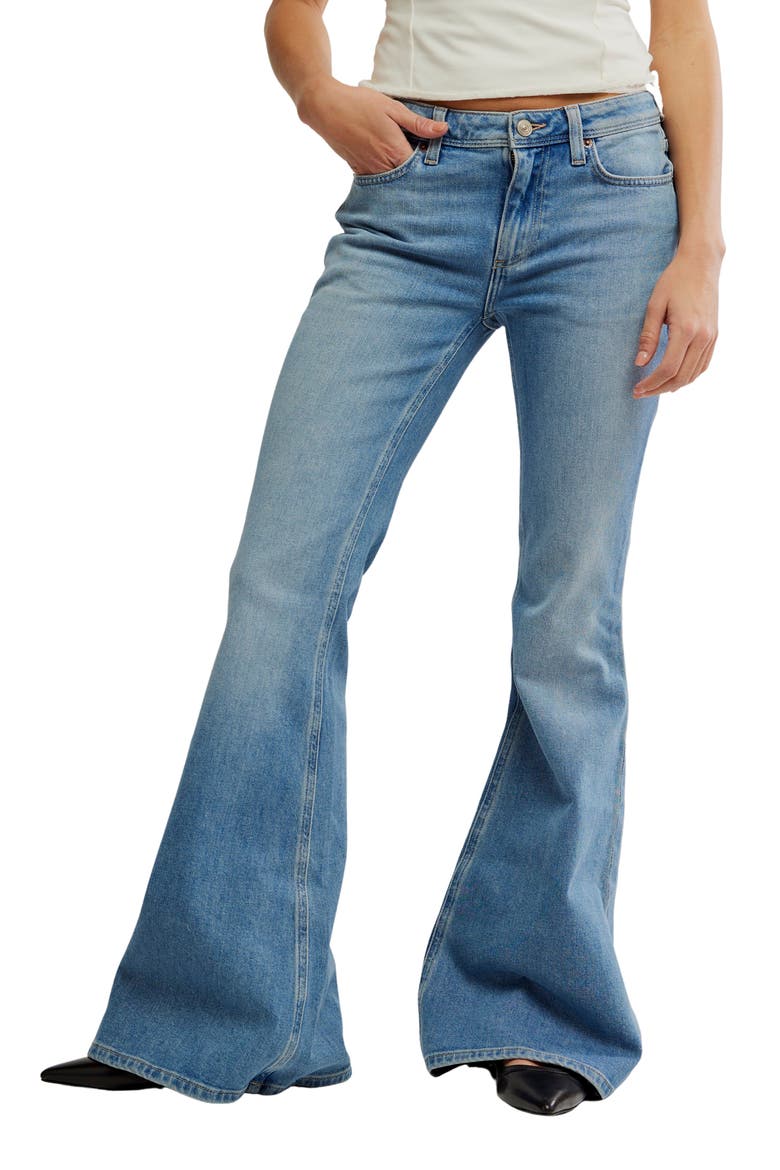 Love Bomb Flare Leg Jeans, Main, color, DYNAMITE