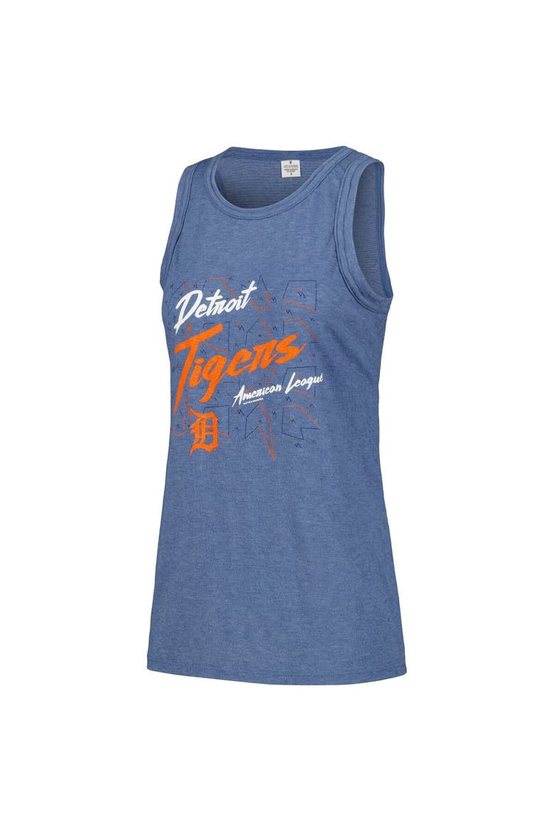 Women's Soft as a Grape Navy Detroit Tigers Gauze High Neck Tank Top, Alternate, color, Navy