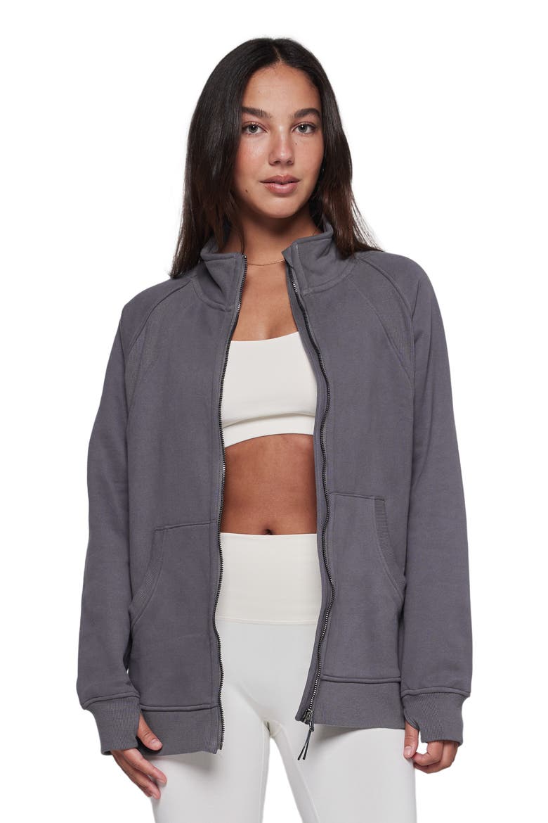 Effortless Fleece Oversized Jacket, Alternate, color, Smoke