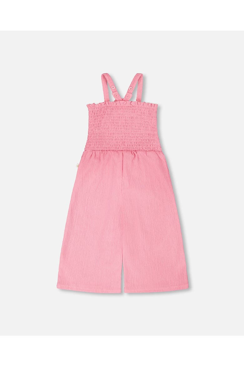 Crinkle Jersey Smocking Sleeveless Jumpsuit, Alternate, color, Pink