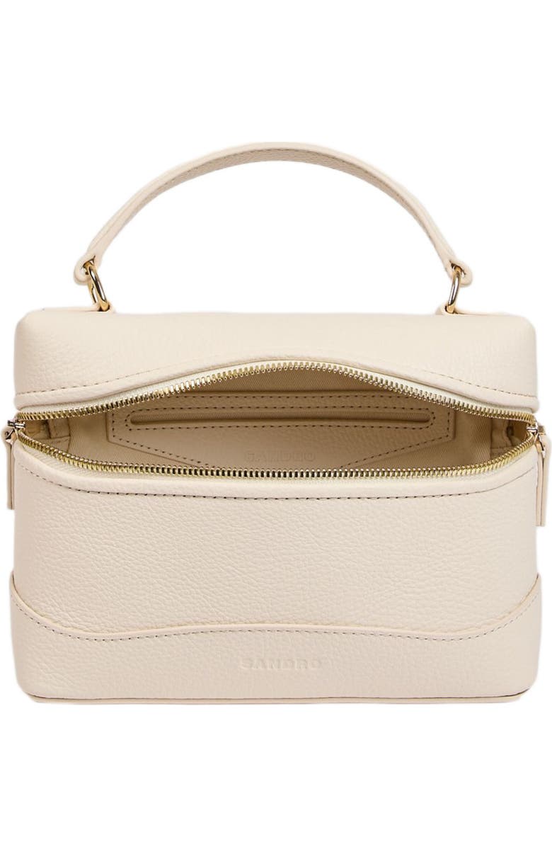 SANDRO Grained leather Tangolino bag, Alternate, color, Ecru