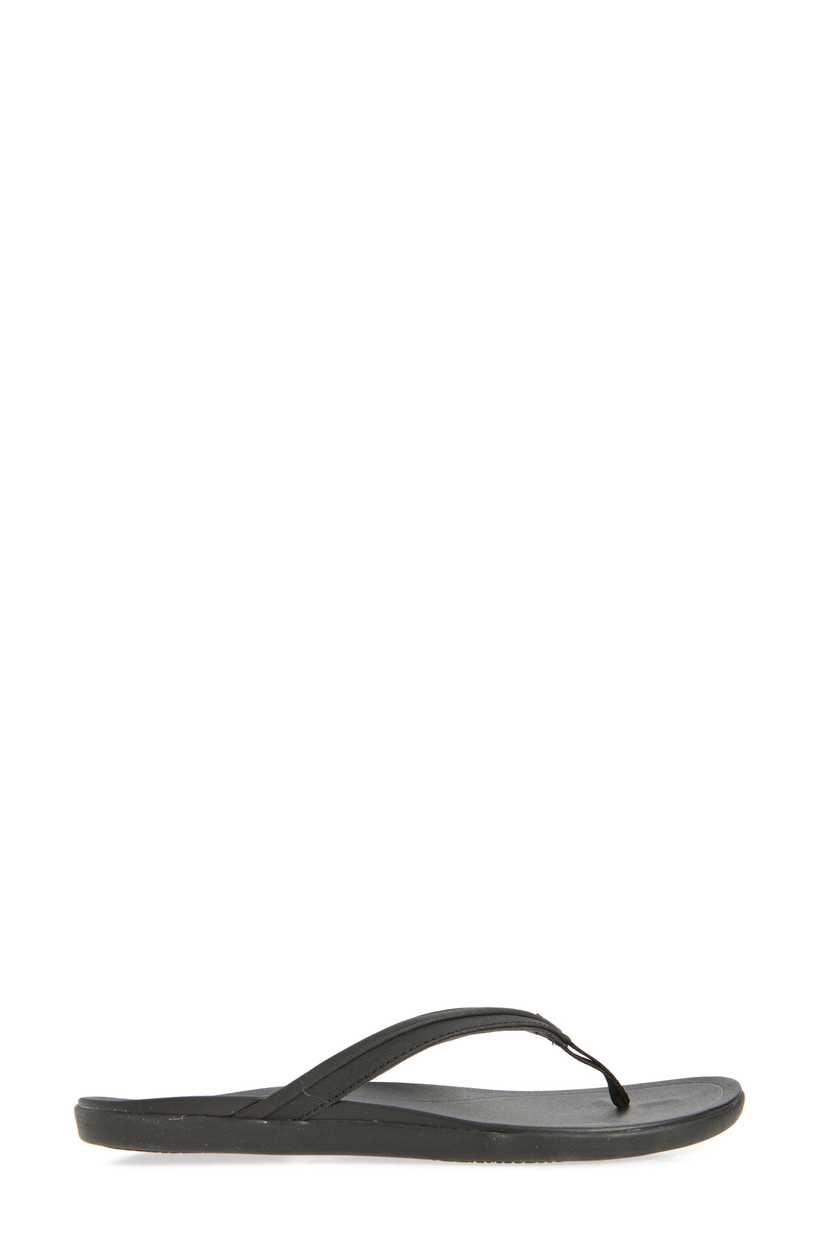 OluKai Ho'ōpio Mālua Flip Flop, Alternate, color, Lava Rock / Lava Rock