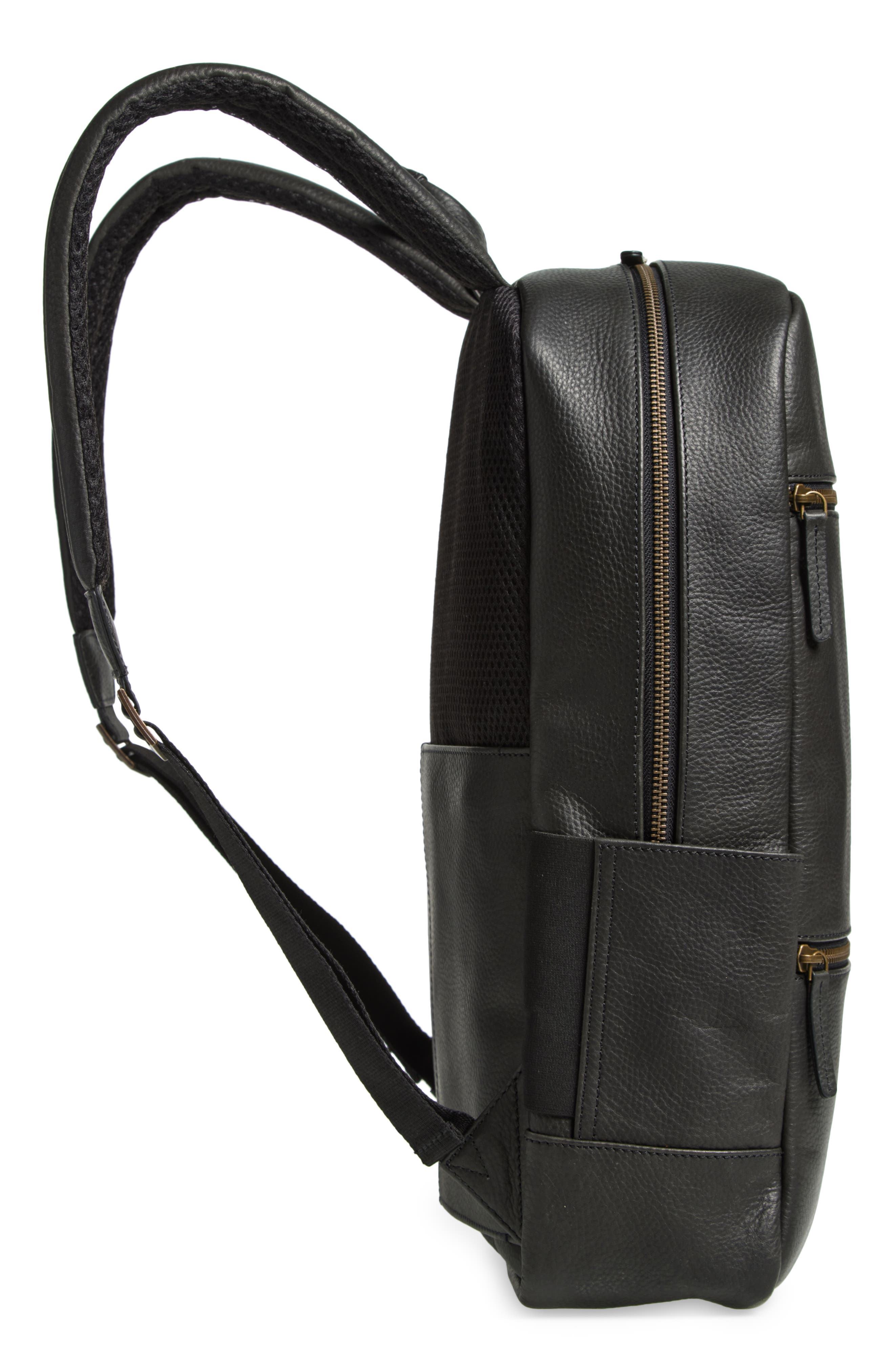 Johnston & Murphy Pebble Leather Backpack, Alternate, color, 