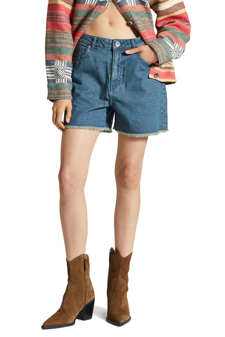 Lomas Frayed Denim Shorts, Main, color, VINTAGE INDIGO