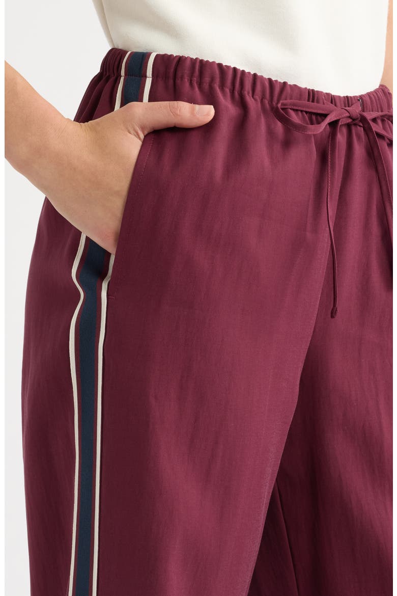 Pull-On Straight Leg Twill Pants, Alternate, color, BURGUNDY LONDON