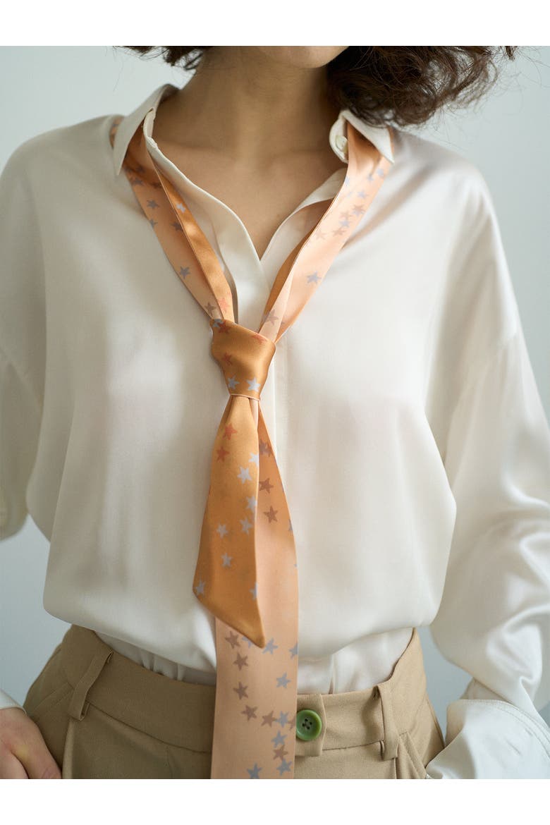 "Neon Tiger" Silk Skinny Scarf, Alternate, color, Champagne