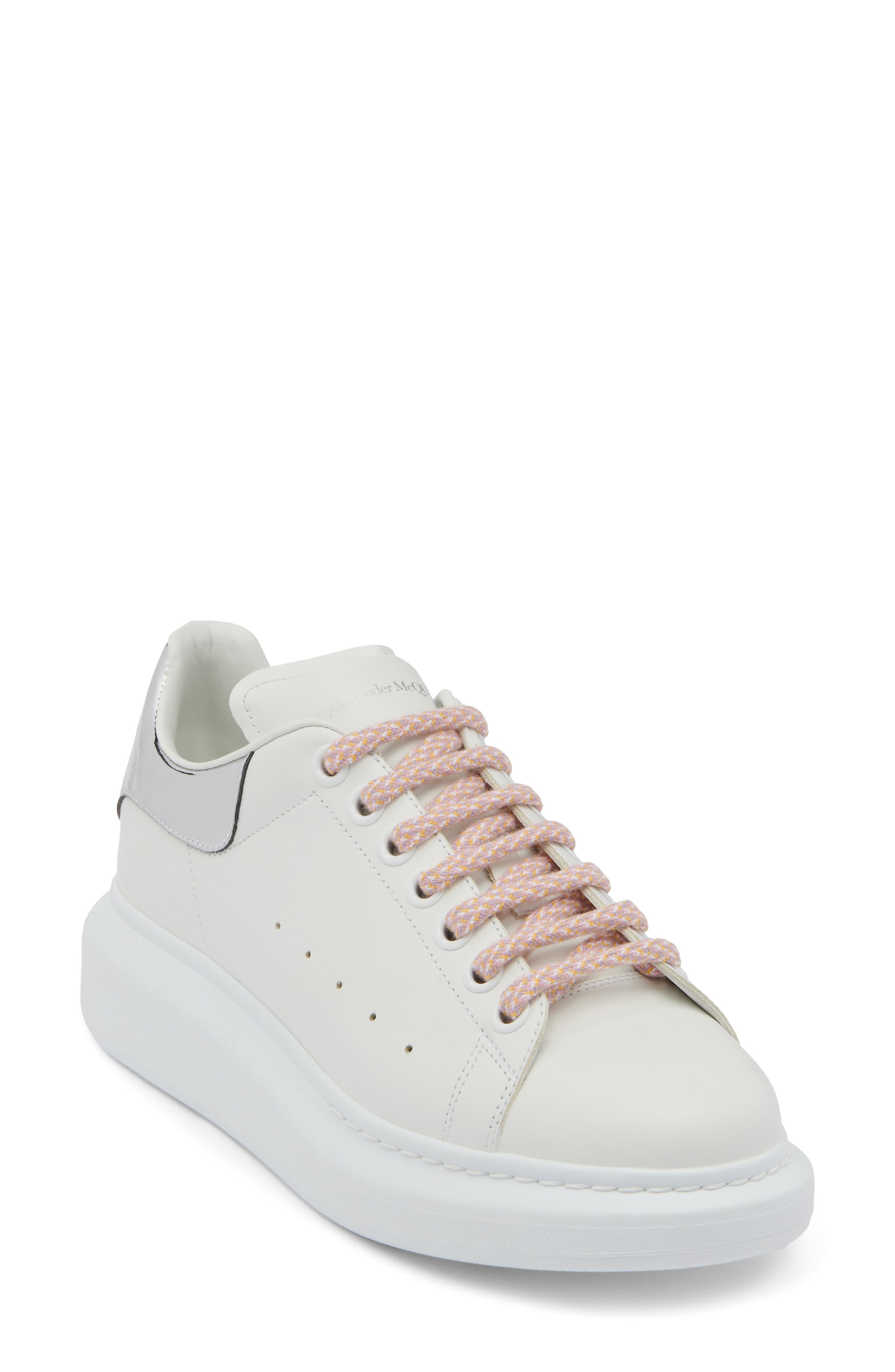 Oversized Sneaker, Main, color, WHITE/ SILVER