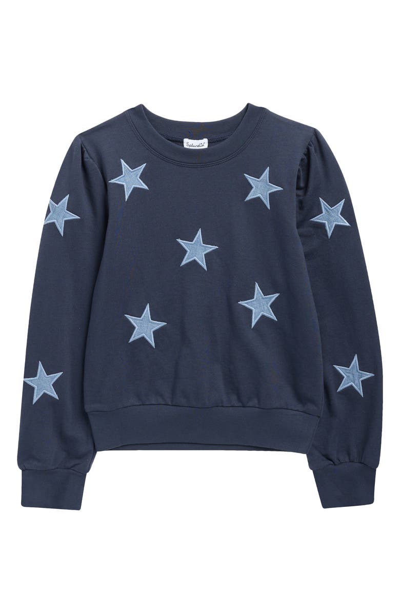 Splendid Kids' Stars Crewneck Sweatshirt, Main, color, Navy
