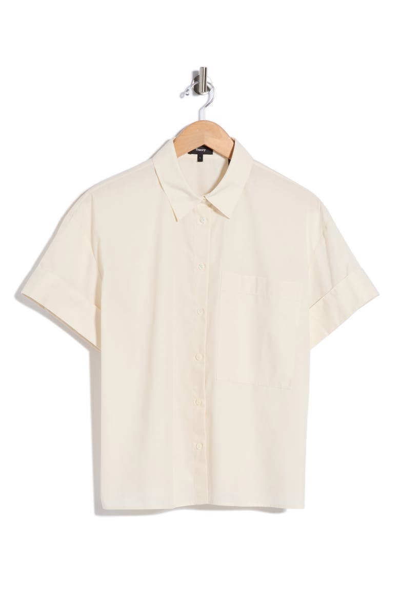 Short Sleeve Poplin Shirt, Alternate, color, EGGSHELL