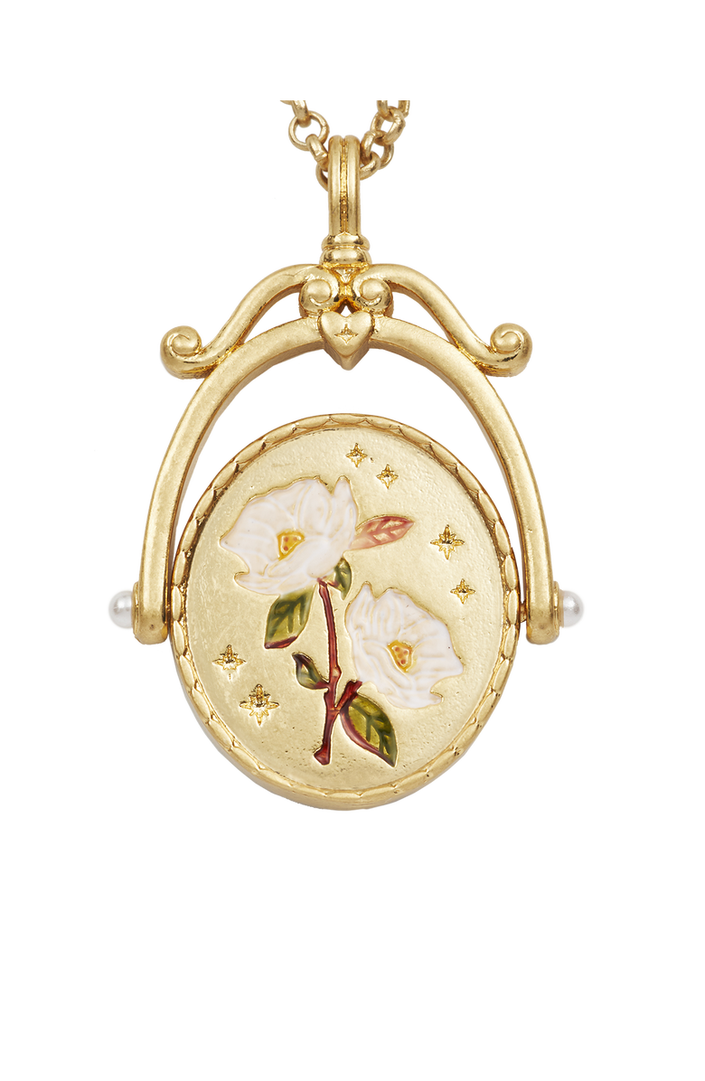 Fable England M Initial Magnolia Gold Spinner Chain Necklace, Alternate, color, Gold