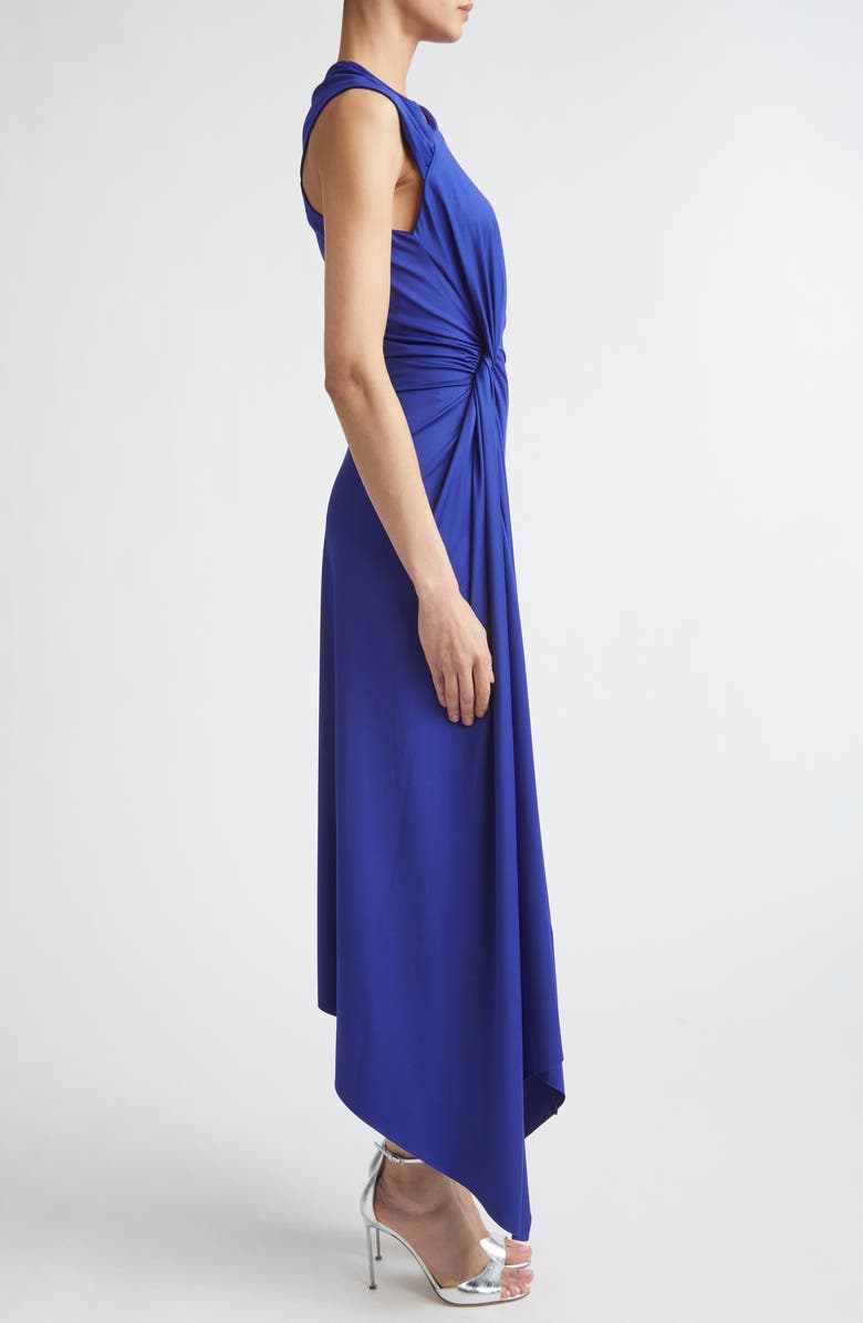 Victoria Beckham Asymmetric Stretch Jersey Midi Dress, Alternate, color, Bright Indigo