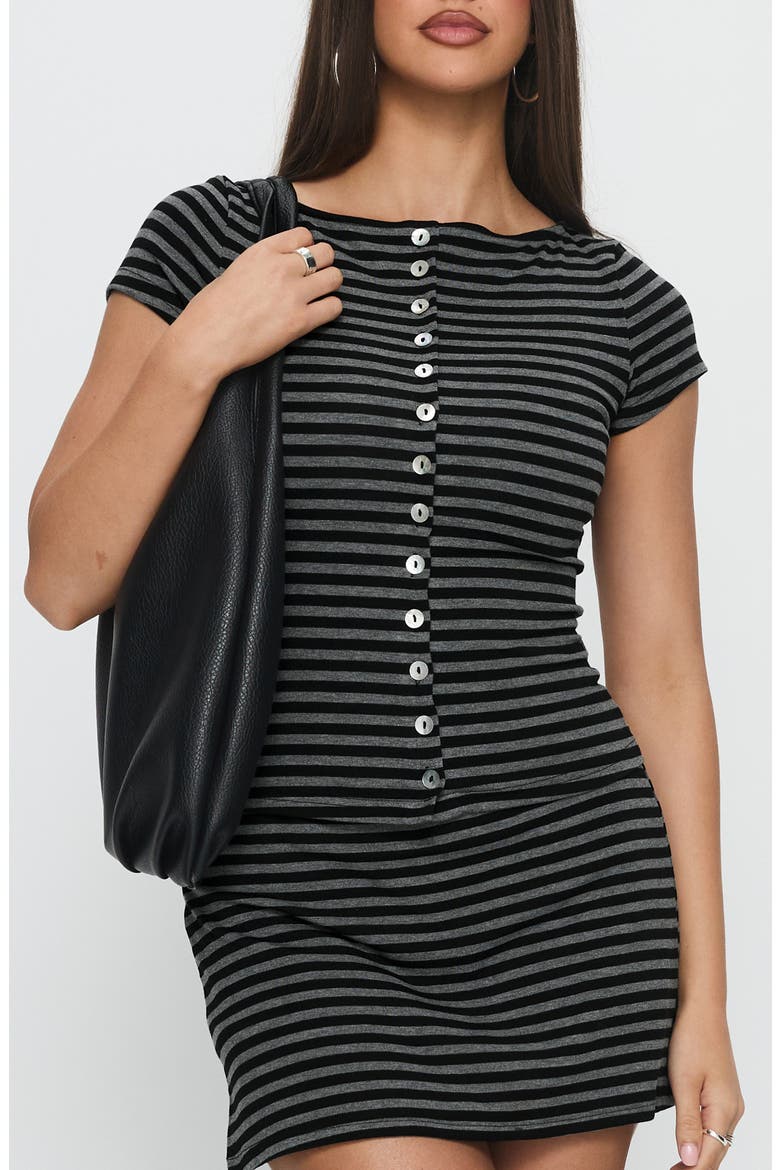 Angellina Stripe Jersey Button-Up Top, Main, color, STRIPE