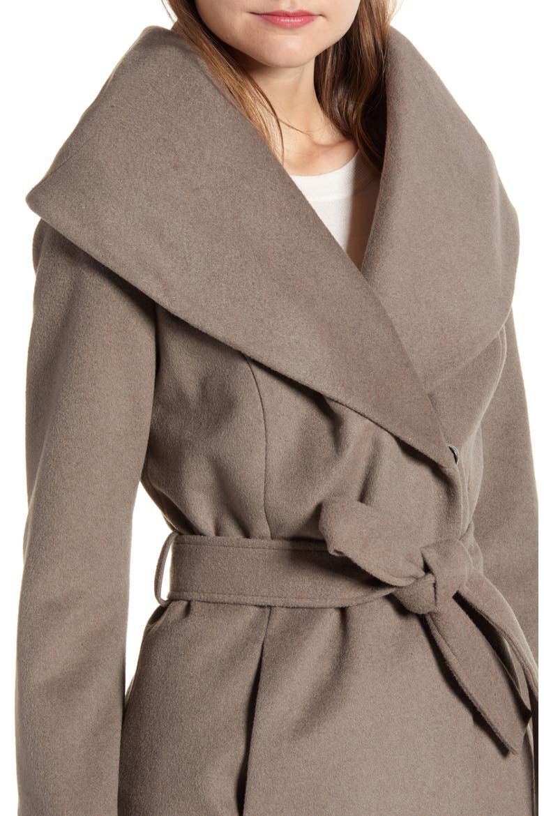 Wool Blend Wrap Coat, Alternate, color, PEBBLE