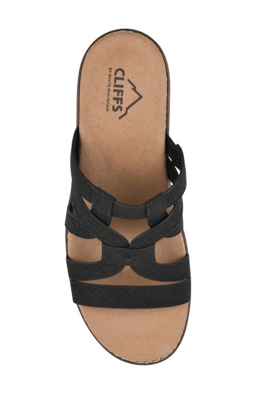 Cliffs By White Mountain Tinisha Wedge Sandal In Black Embossed