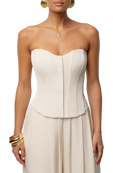 VIiv Satin Strapless Bustier Top