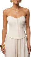 JLUXLABEL VIiv Satin Strapless Bustier Top