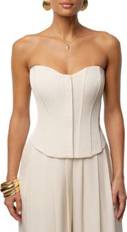 JLUXLABEL VIiv Satin Strapless Bustier Top