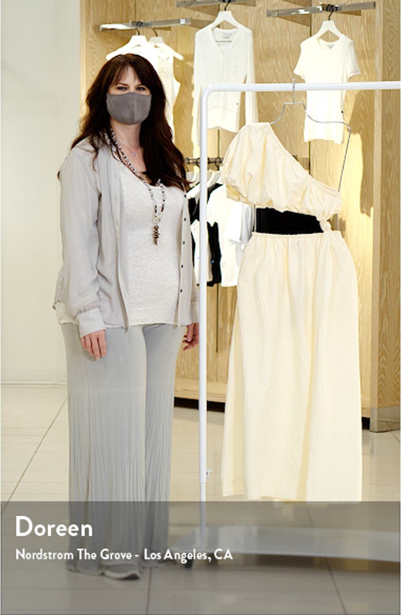 One-Shoulder Waist Cutout Linen Blend Dress, sales video thumbnail