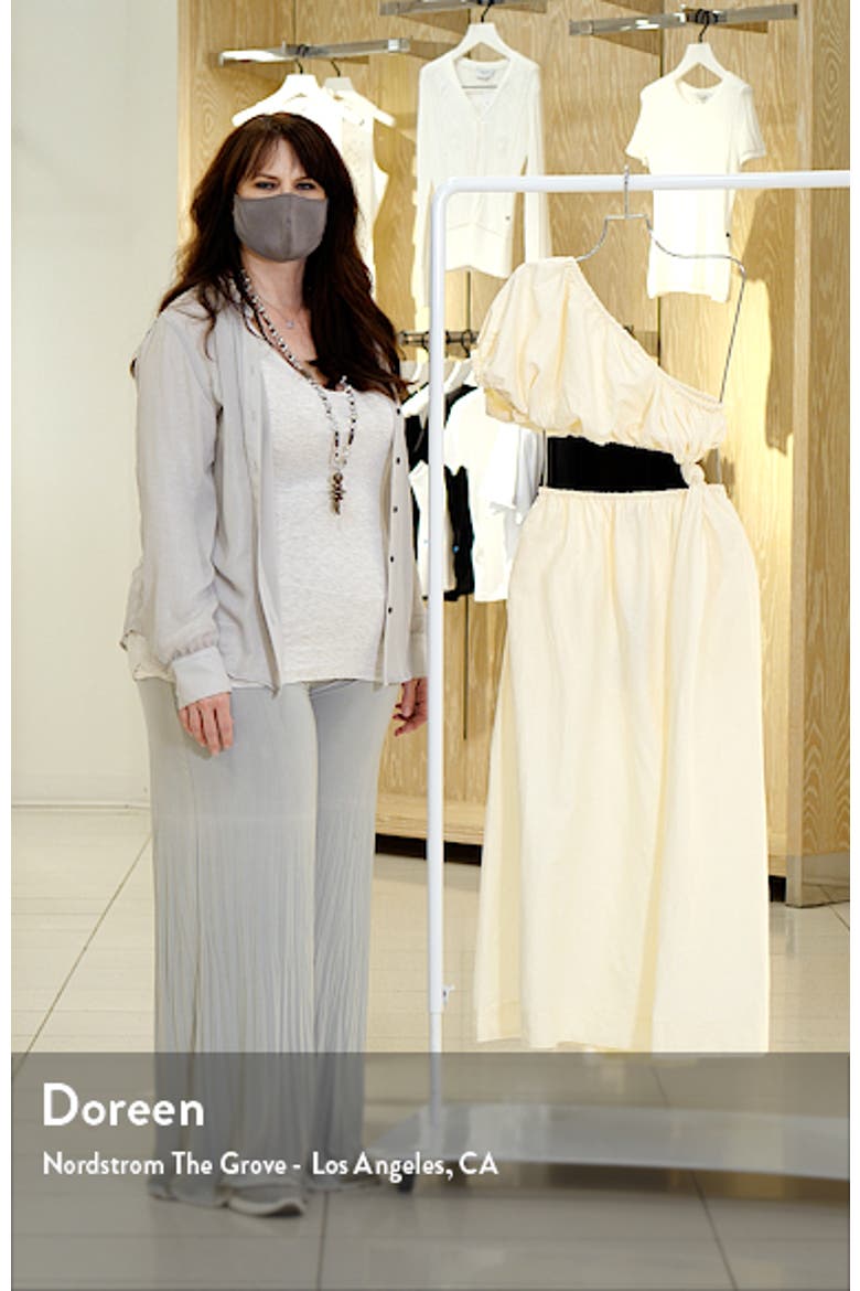 One-Shoulder Waist Cutout Linen Blend Dress video