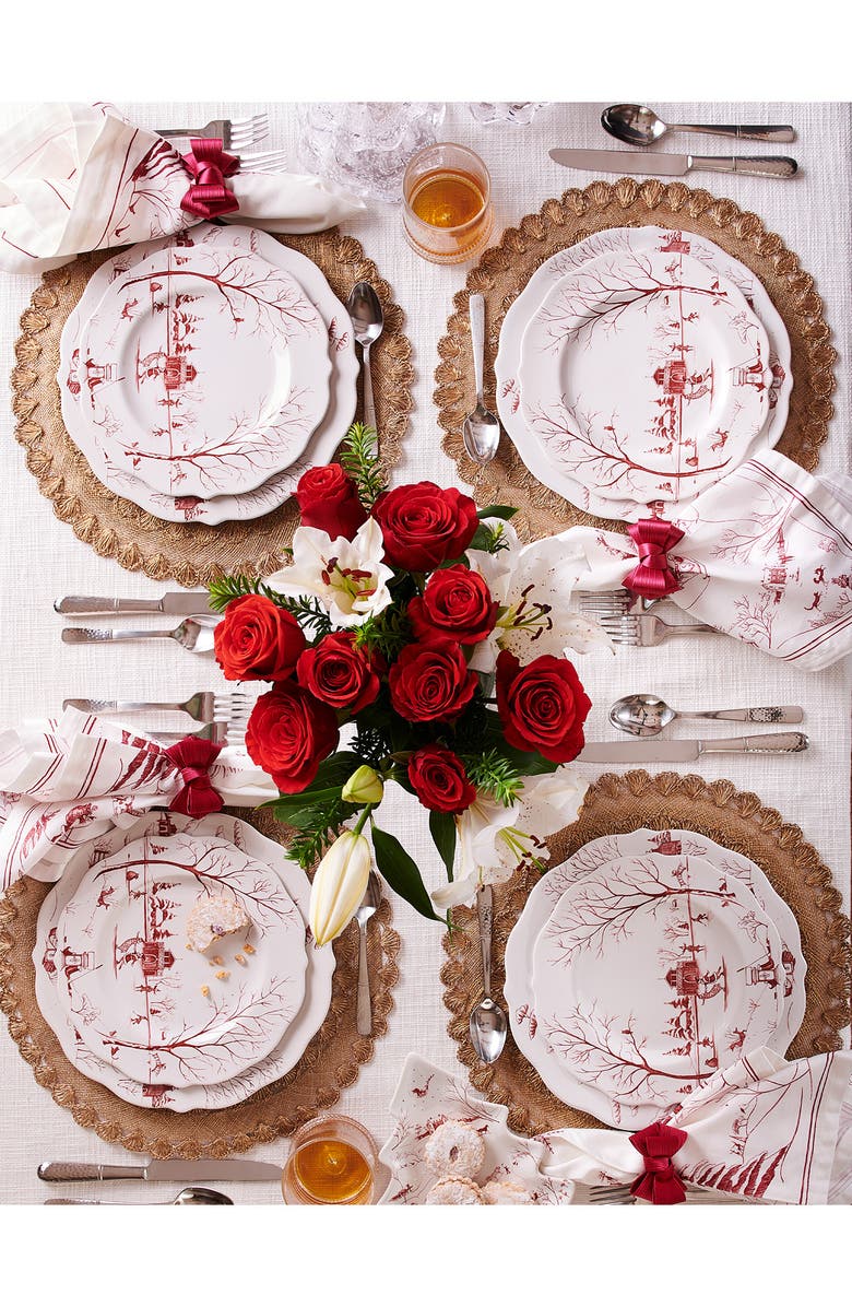 Juliska Country Estate Winter Frolic Ruby Christmas Eve Dinner Plate, Alternate, color, Ruby