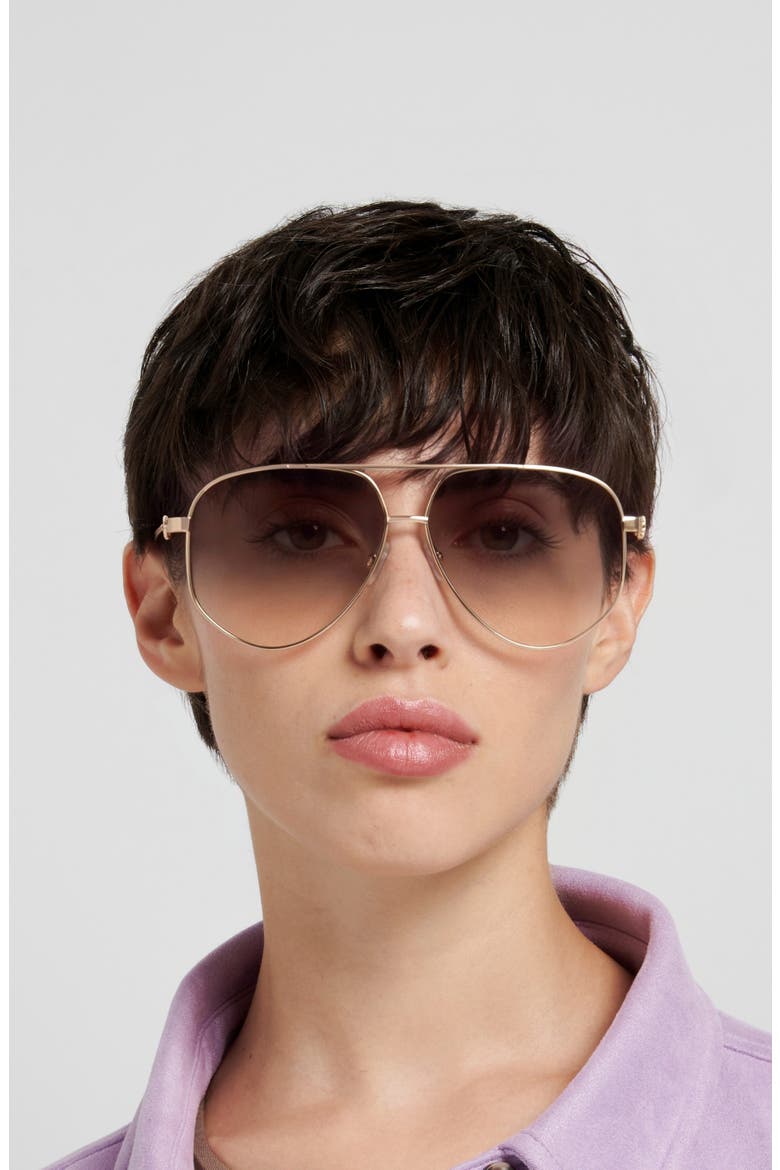64mm Square Sunglasses, Alternate, color, YELLOW GOLD/ BROWN SF