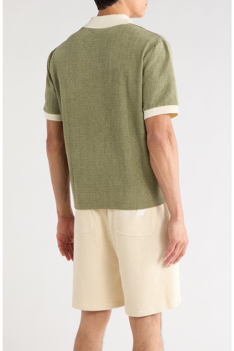 Pique Johnny Collar Polo, Alternate, color, SAGE