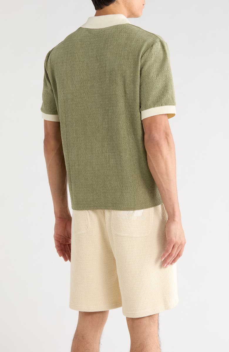 HONOR THE GIFT Pique Johnny Collar Polo, Alternate, color, Sage