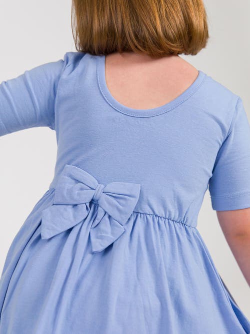 Rufflebutts Knit Short Sleeve Twirl Dress In Blue