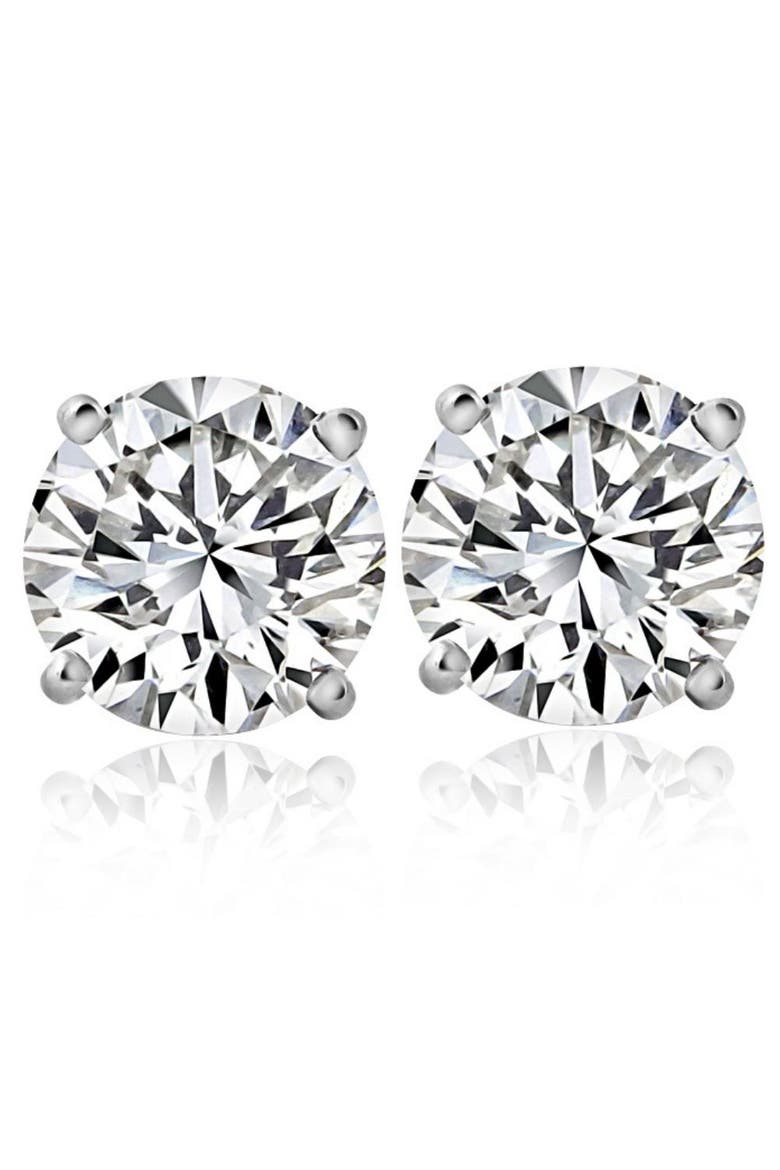 2 1/4 Ct T.W. Round Cut Diamond Studs Lab Grown 14k Gold, Main, color, 14K White Gold