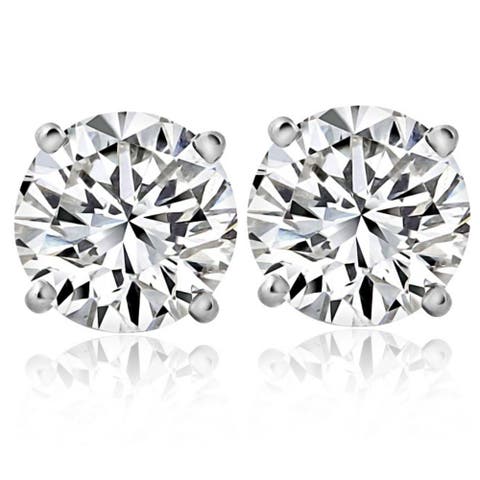 2 1/4 Ct T.W. Round Cut Diamond Studs Lab Grown 14k Gold