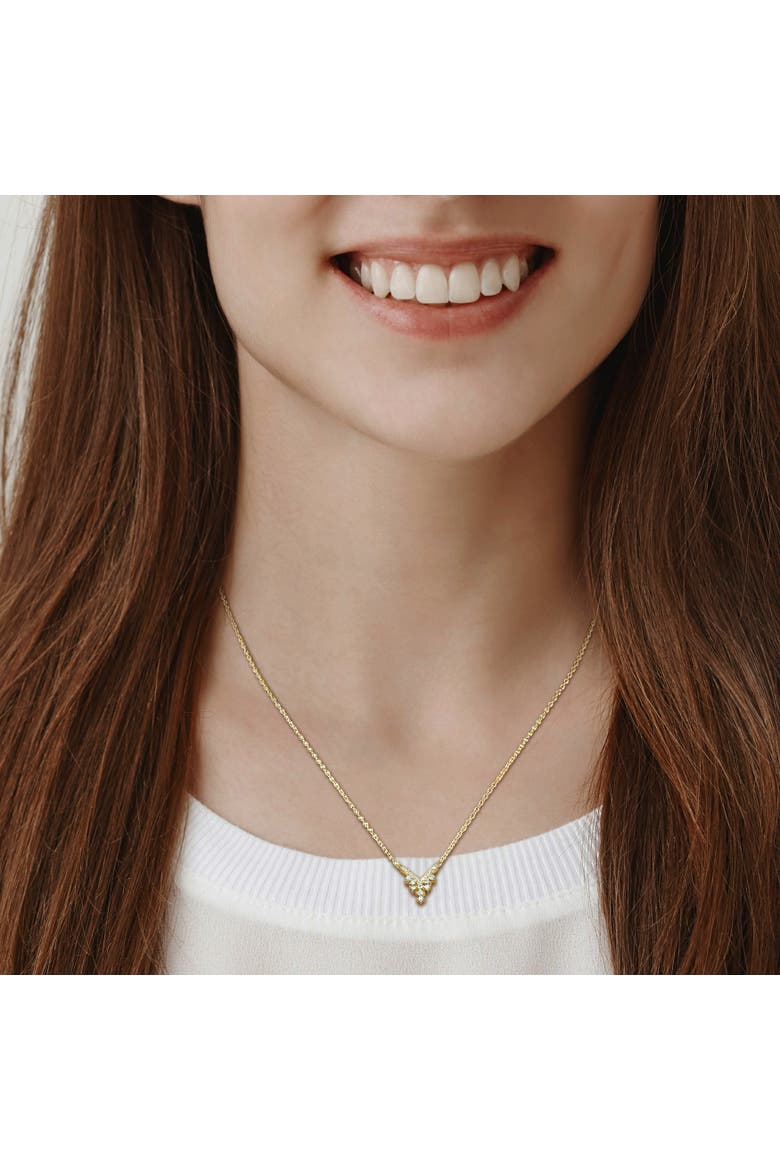 Diamond V-Bar Necklace 14k Yellow Gold, Alternate, color, Yellow Gold
