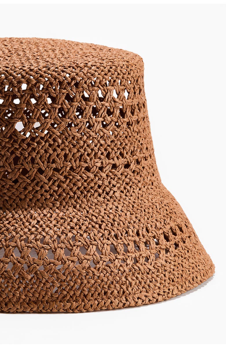 H&M Handmade straw hat, Alternate, color, Dark Beige