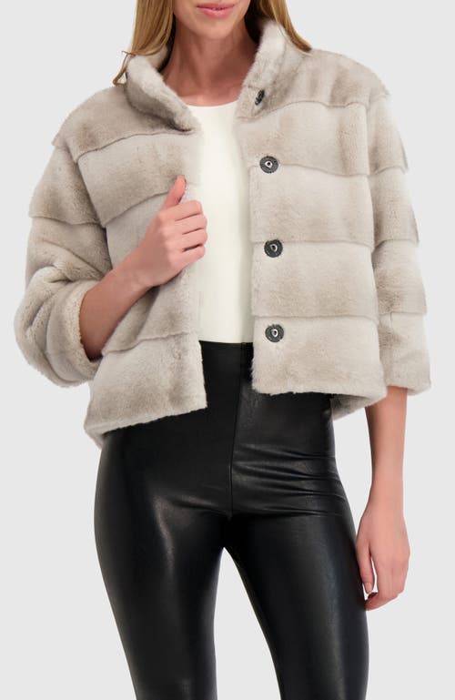 Lyla Grant Fur-free Mink (faux Fur) Jacket In Gray