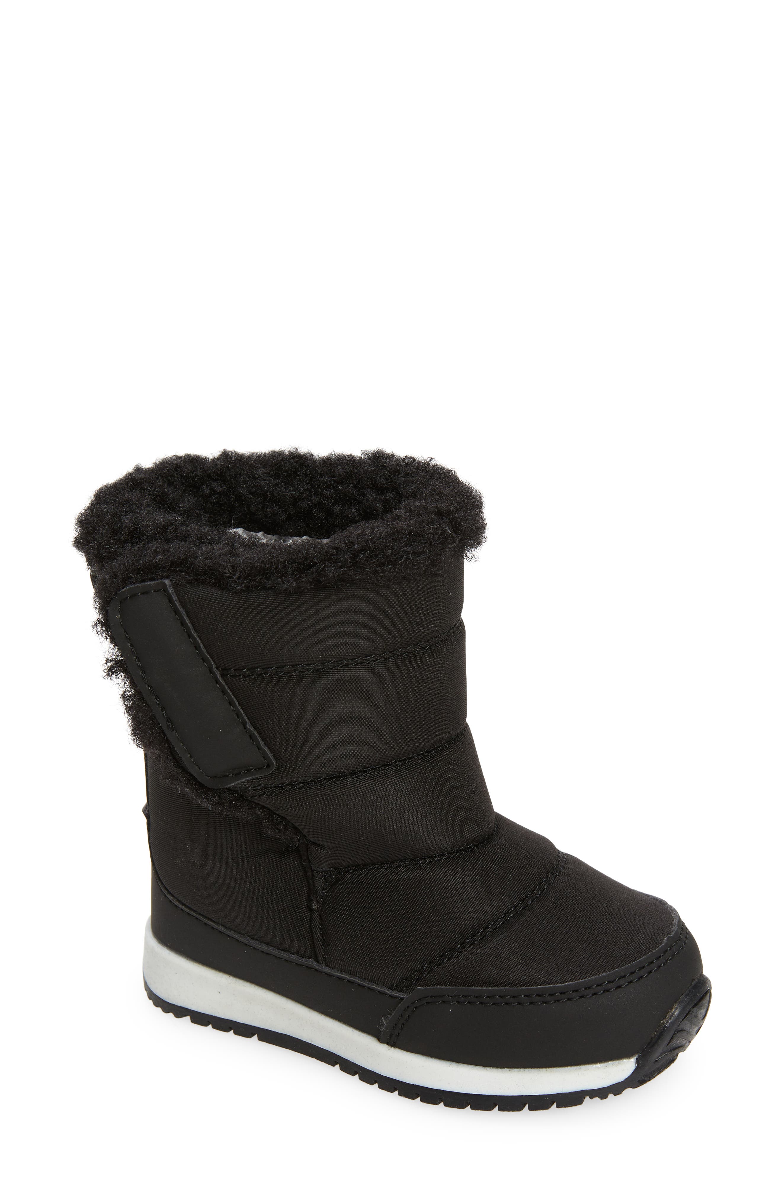 Brisk Faux Shearling Lined Snow Boot, Main, color, BLACK
