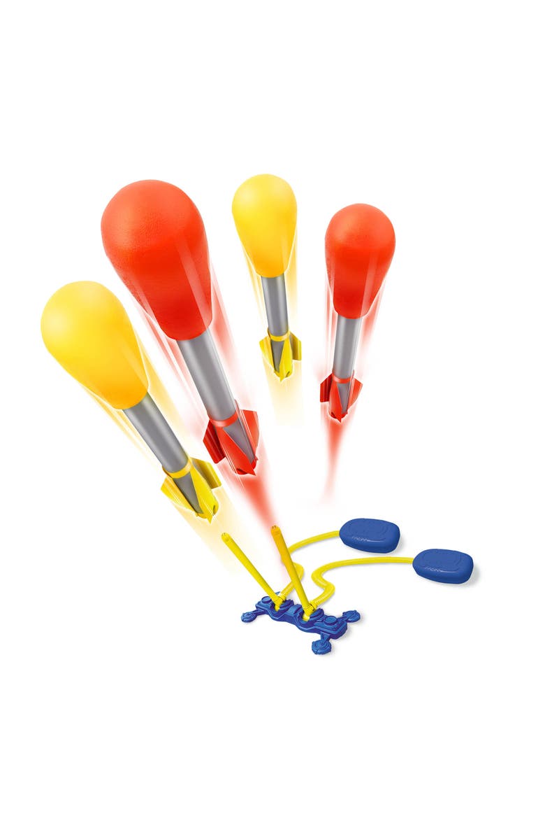 Lanard Slam Shot Dual Challenge Air Powered Rocket with 4 Foam Rockets, Alternate, color, Multicolored