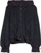 KOBI HALPERIN Lynne Mixed Knit Zip-Up Sweater