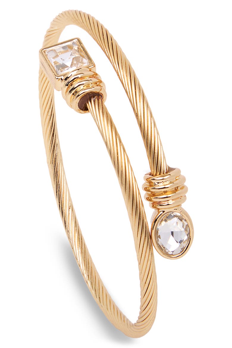 Golden Twist Stone Cuff Bracelet, Main, color, GOLD