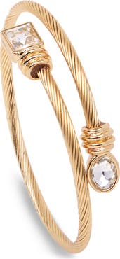 SAACHI Golden Twist Stone Cuff Bracelet