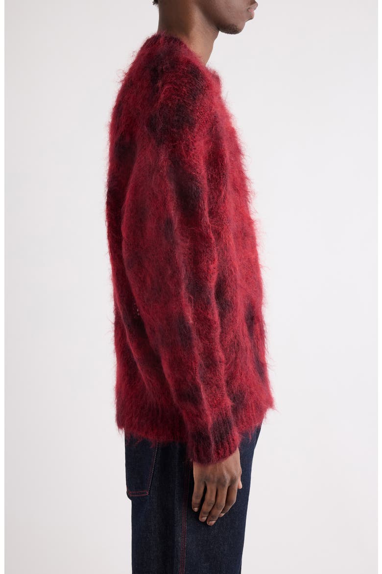 Miller Kid Mohair & Wool Sweater, Alternate, color, DEEP RED